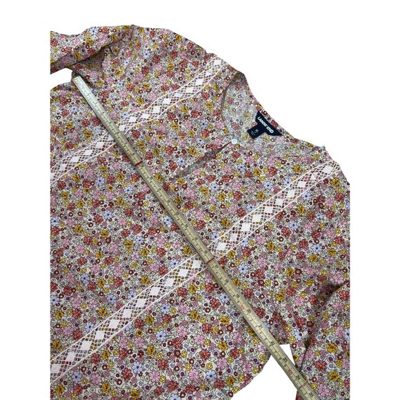 Lands End Womens Floral Print Cotton Blouse XL 18 - Picture 11 of 12